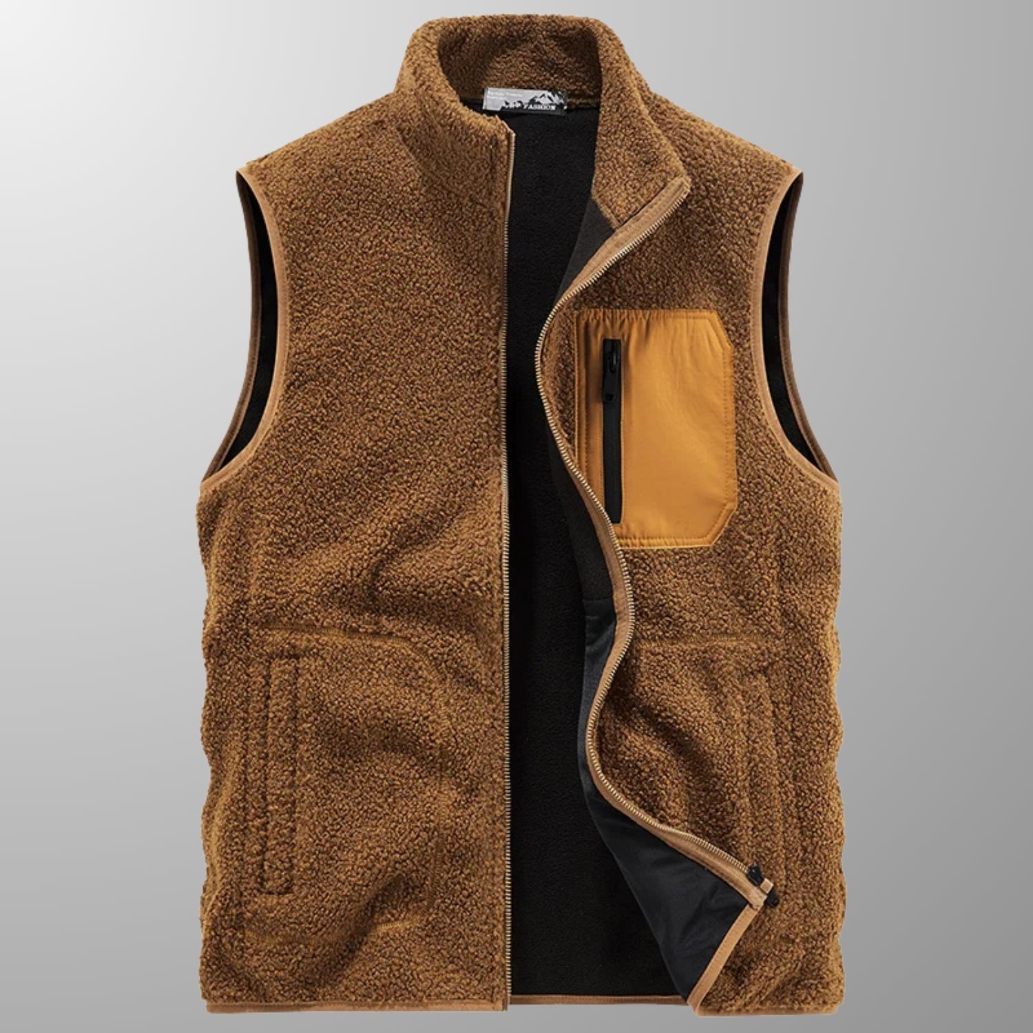 Wesbridge Men’s Fleece Vest – Sherpa Lined Full-Zip Utility Vest