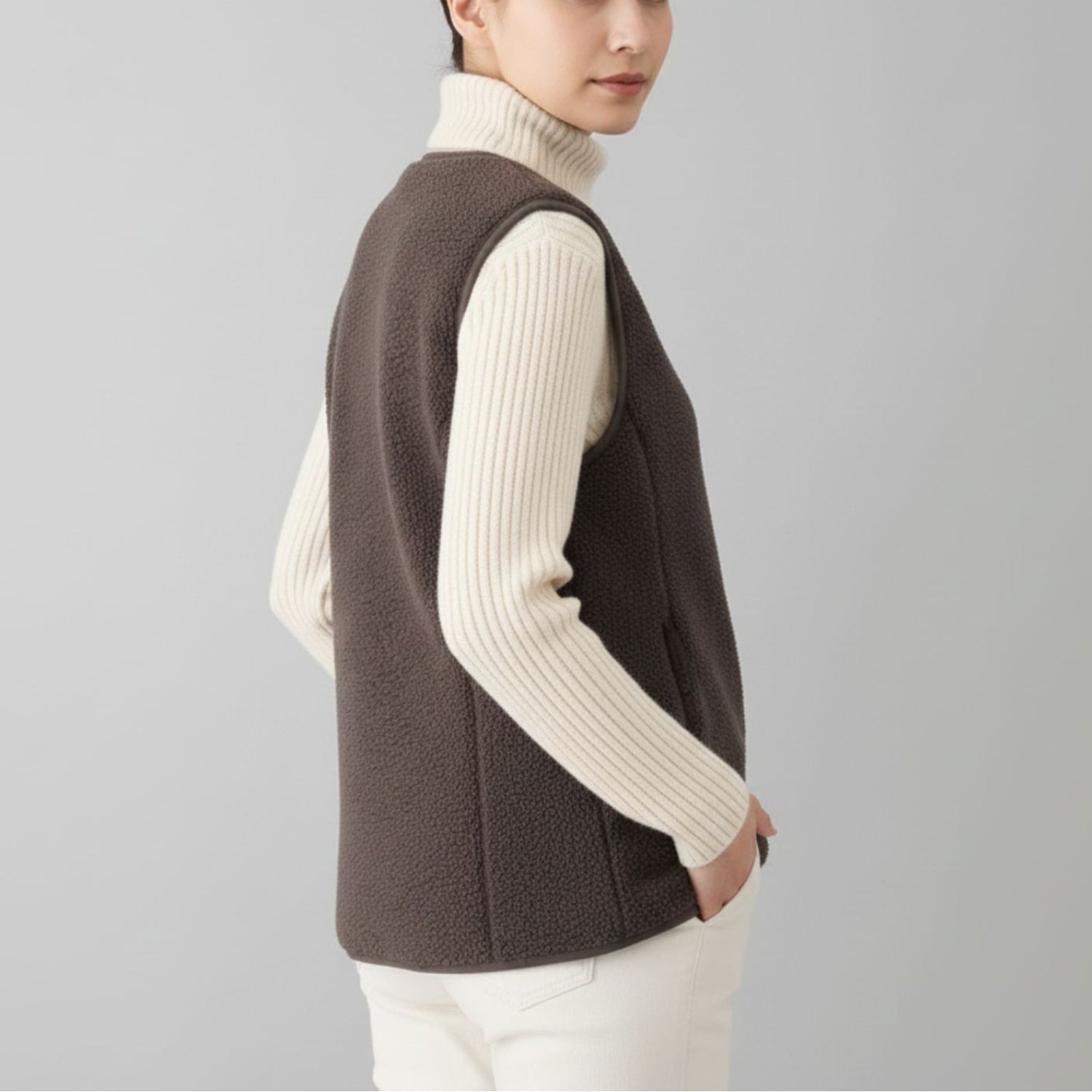 Herlene Women’s Fleece Vest – Plush Shearling Vest Lightweight Layer