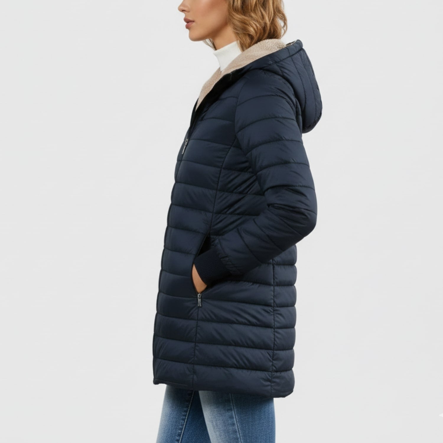 Adelise Women’s Puffer Jacket – Long Waterproof Quilted Coat for Winter Warmth