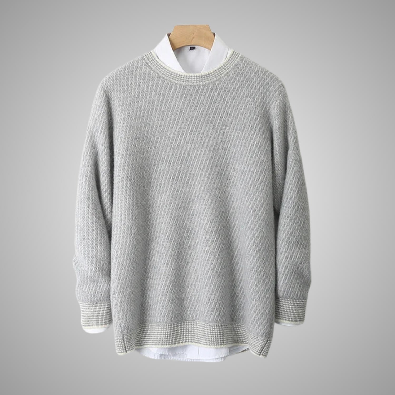 Alvino Men’s Knit Sweater – Soft Ribbed Crewneck Pullover