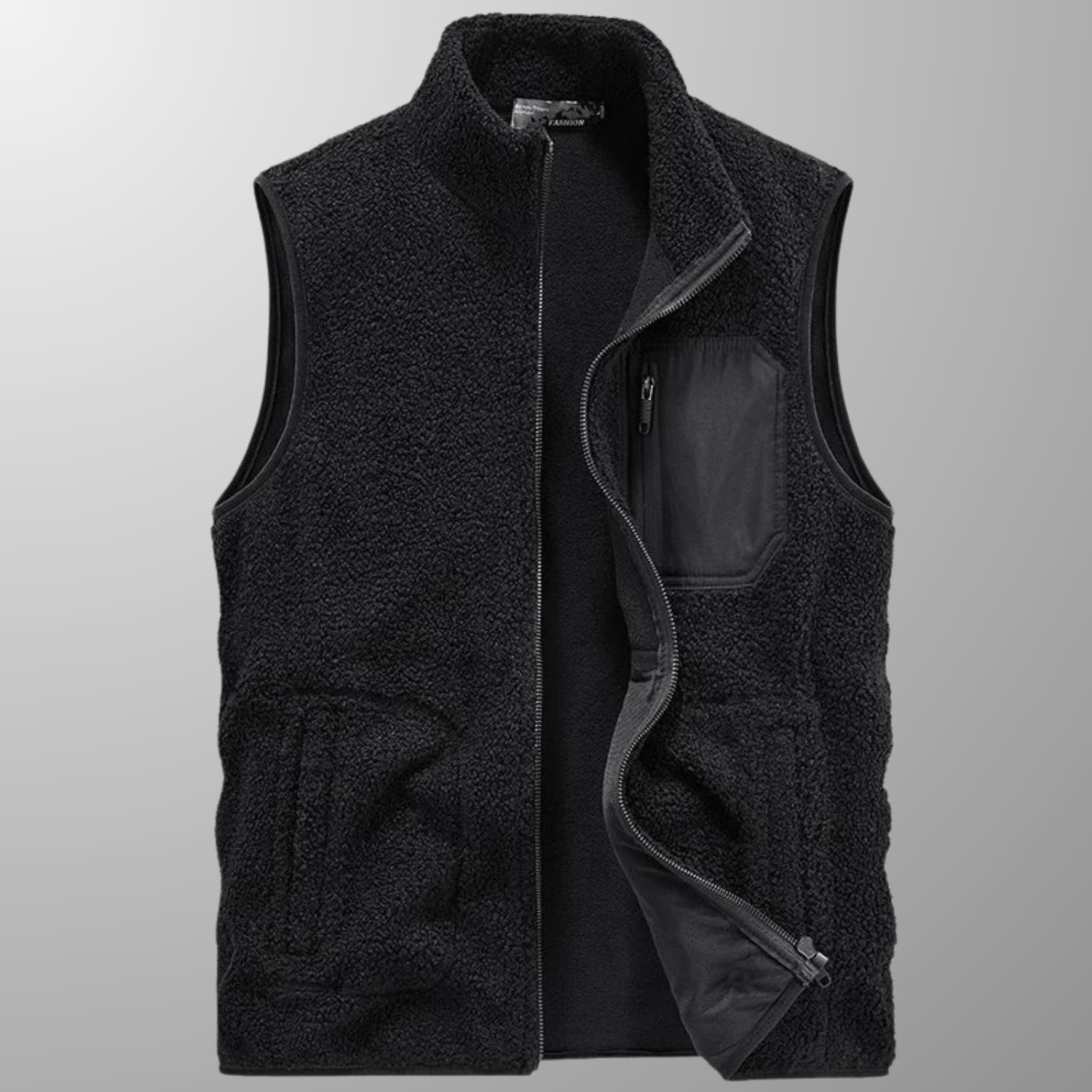 Wesbridge Men’s Fleece Vest – Sherpa Lined Full-Zip Utility Vest