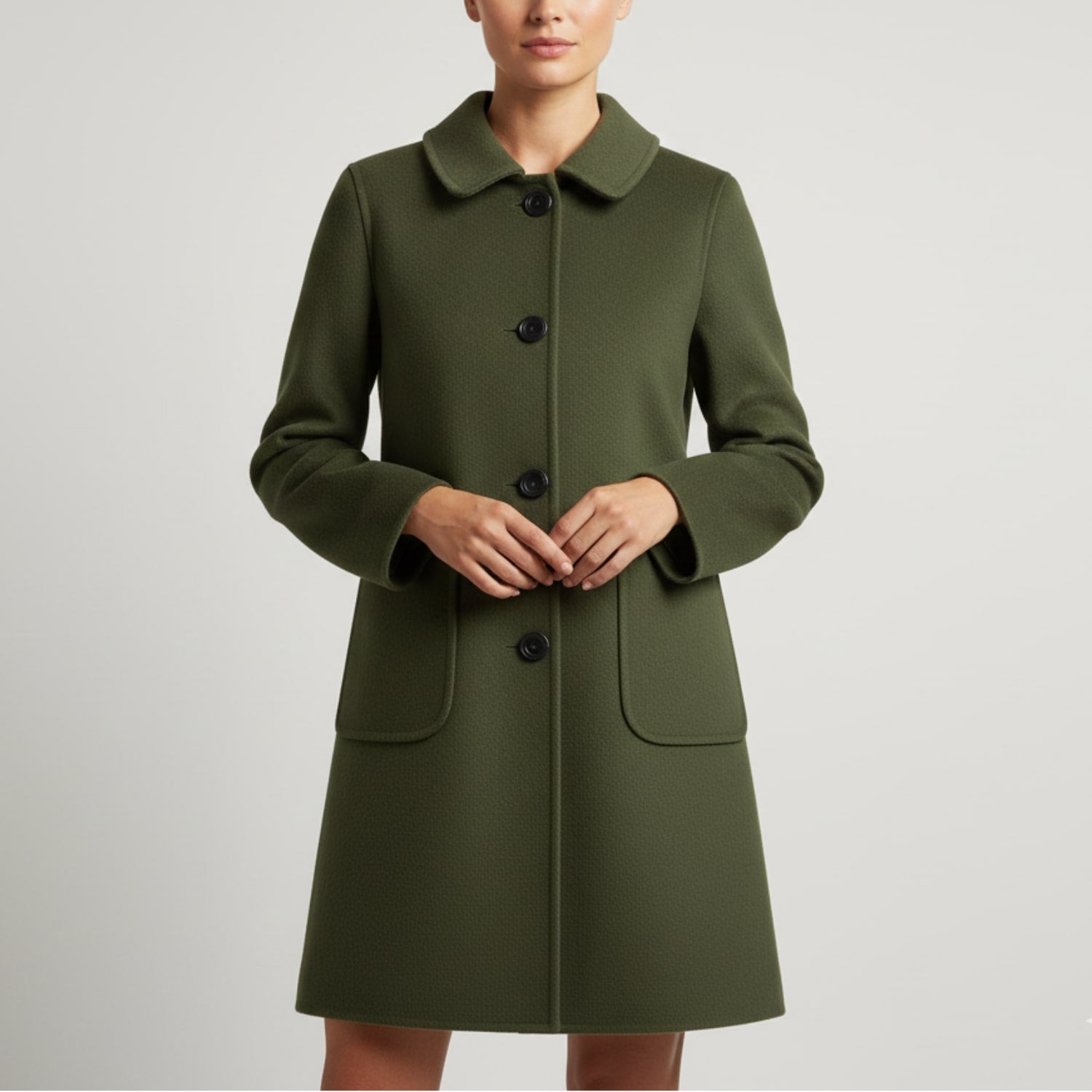Eloisa Women’s Wool Coat – Virgin Wool Overcoat with Tailored Straight Cut