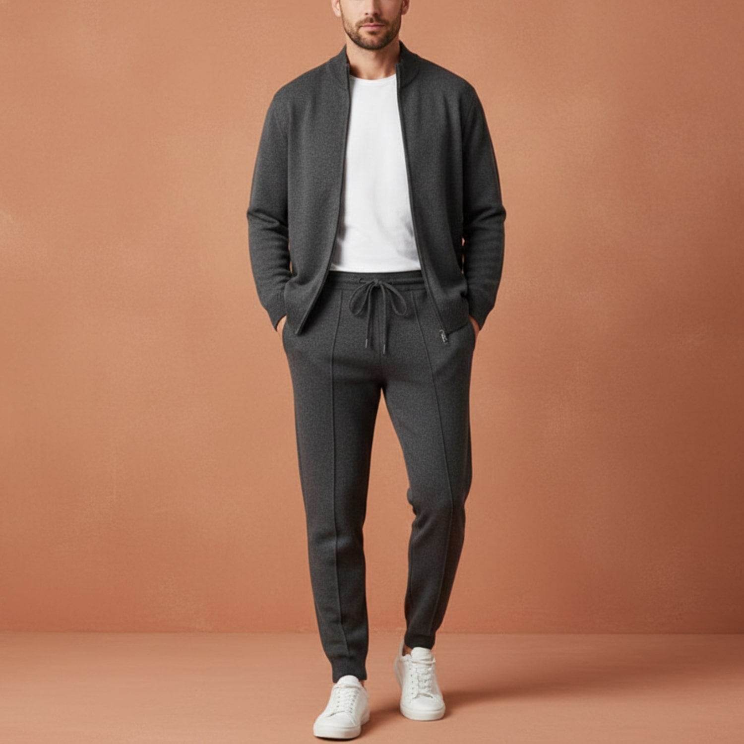 Camden Men’s Tracksuit – Soft Full-Zip Jacket & Tailored Lounge Pants