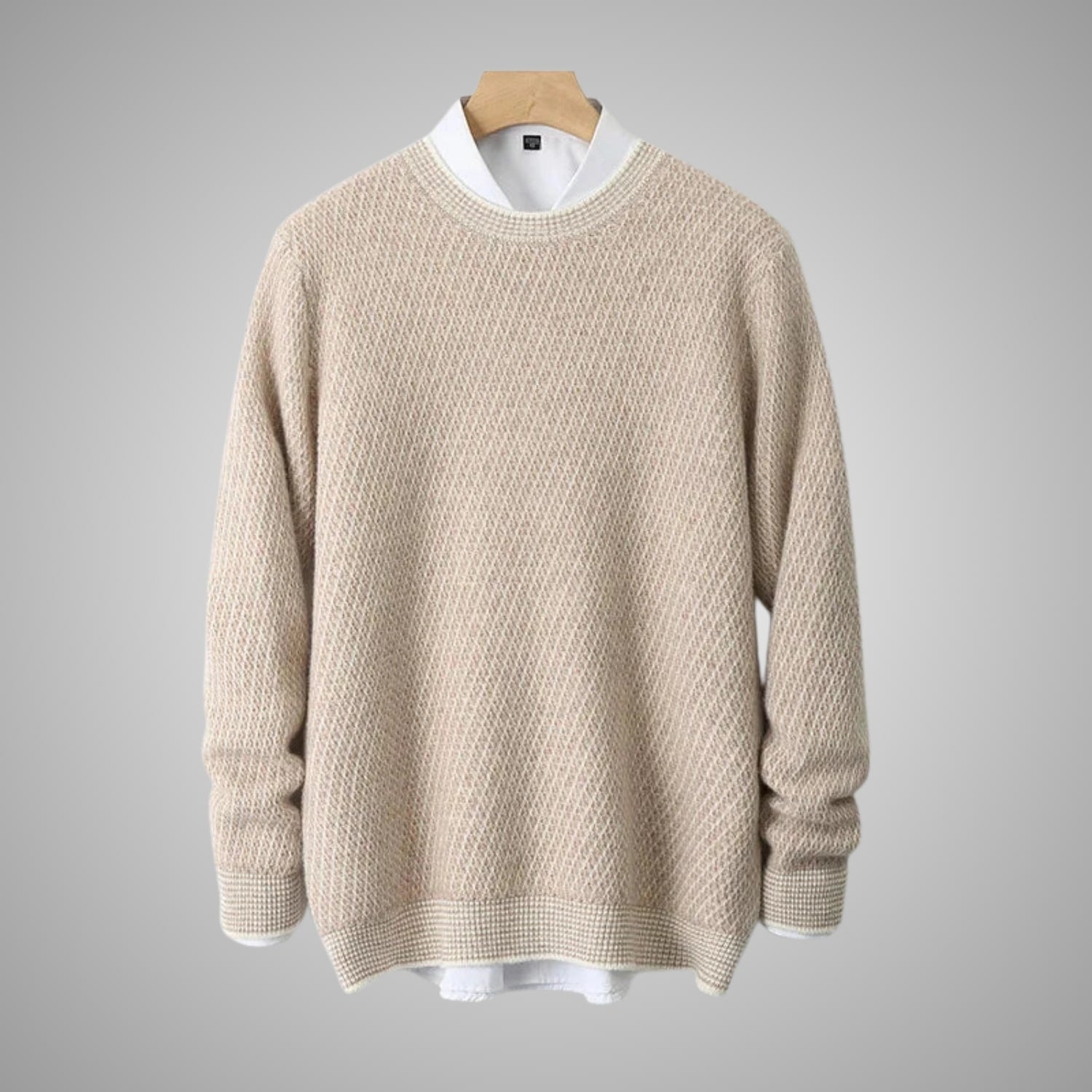 Alvino Men’s Knit Sweater – Soft Ribbed Crewneck Pullover