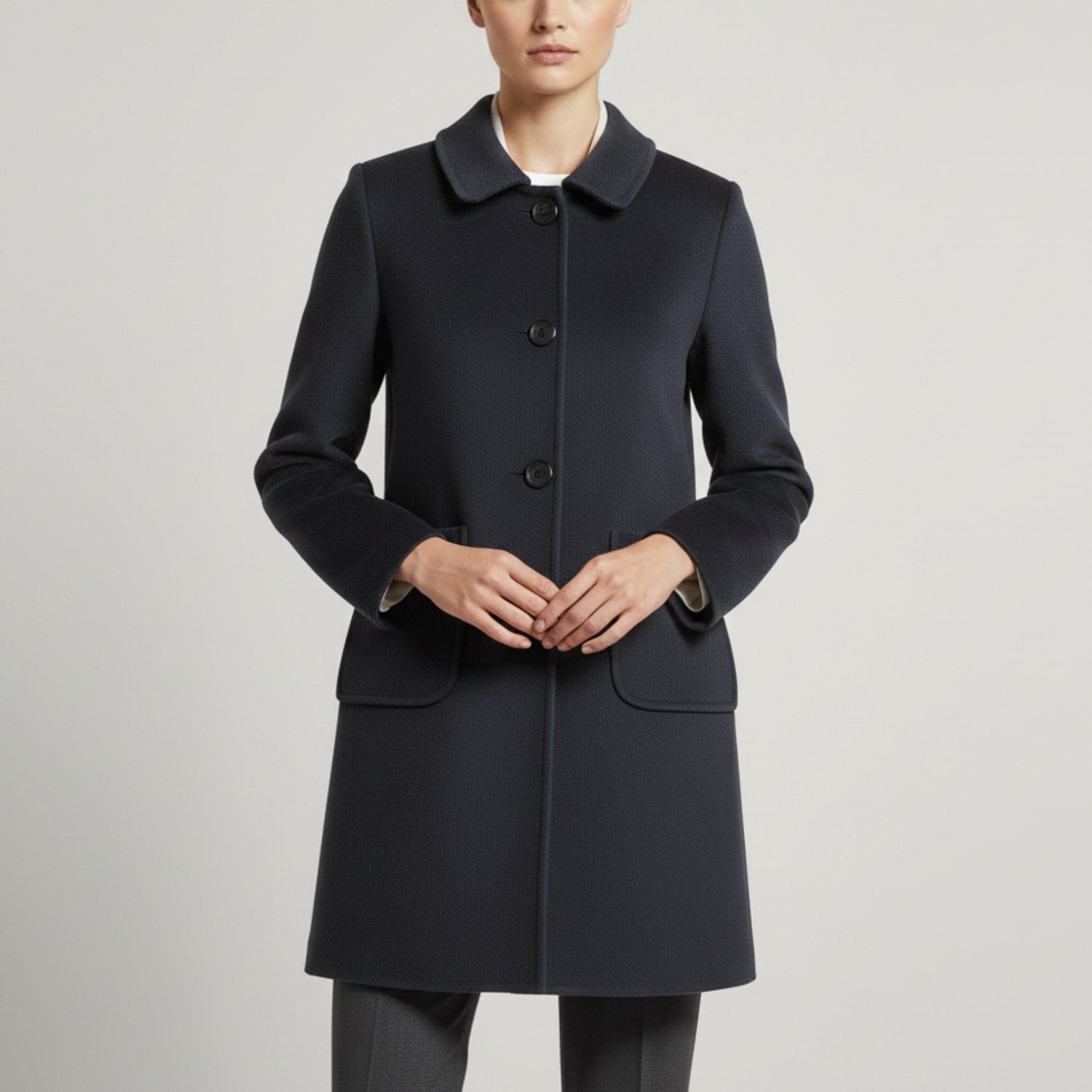 Eloisa Women’s Wool Coat – Virgin Wool Overcoat with Tailored Straight Cut
