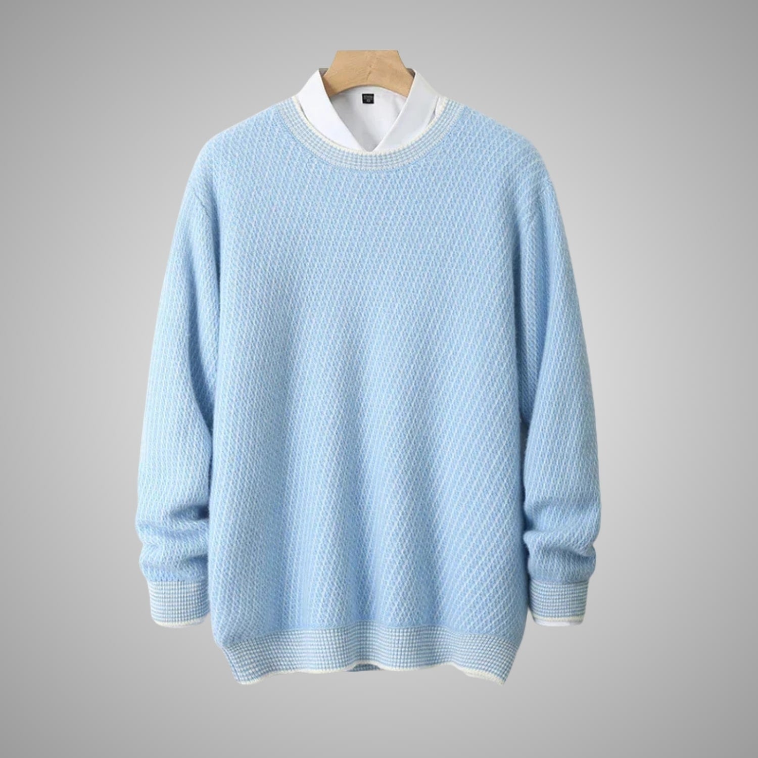Alvino Men’s Knit Sweater – Soft Ribbed Crewneck Pullover