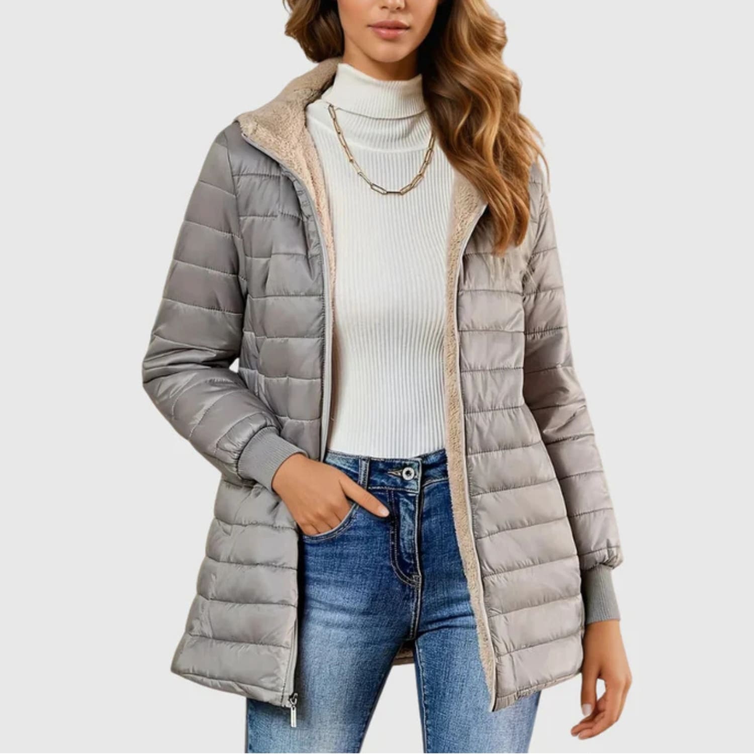 Adelise Women’s Puffer Jacket – Long Waterproof Quilted Coat for Winter Warmth