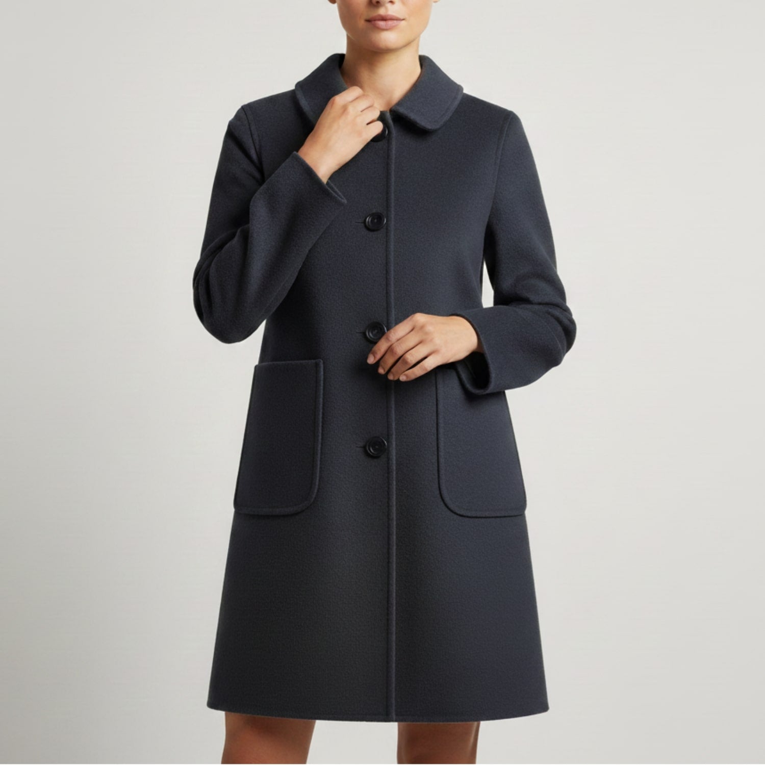 Eloisa Women’s Wool Coat – Virgin Wool Overcoat with Tailored Straight Cut