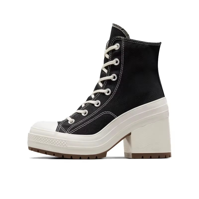 Kenneth Men’s Platform Boots – Chunky Canvas High-Top with Sculpted Heel