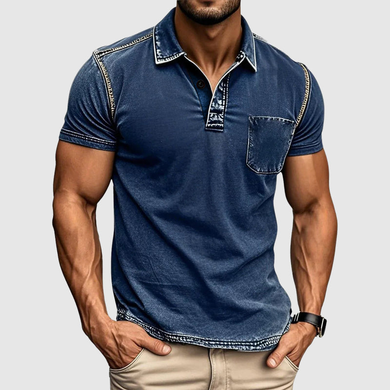 Camden Classic Fit Polo Shirt – Garment-Dyed Cotton Blend with Functional Pocket 0