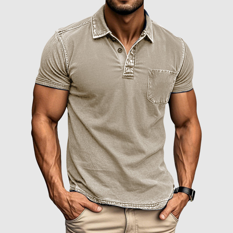 Camden Classic Fit Polo Shirt – Garment-Dyed Cotton Blend with Functional Pocket 3