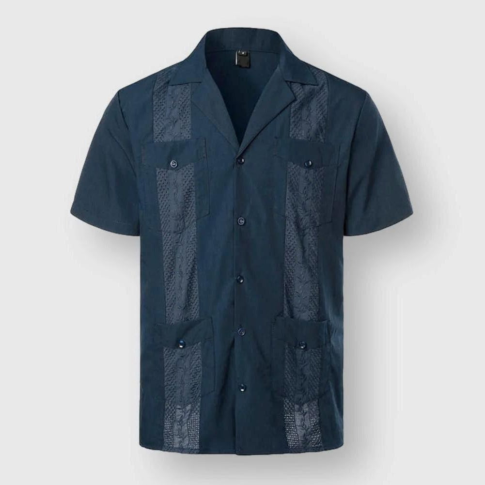 Caribbean Escape Embroidered Shirt – Premium Soft Fabric with Relaxed Fit & 4 Pockets 1