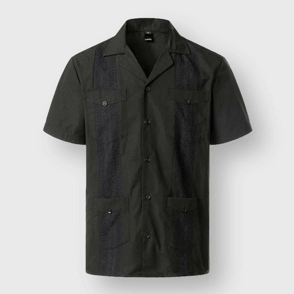 Caribbean Escape Embroidered Shirt – Premium Soft Fabric with Relaxed Fit & 4 Pockets 3