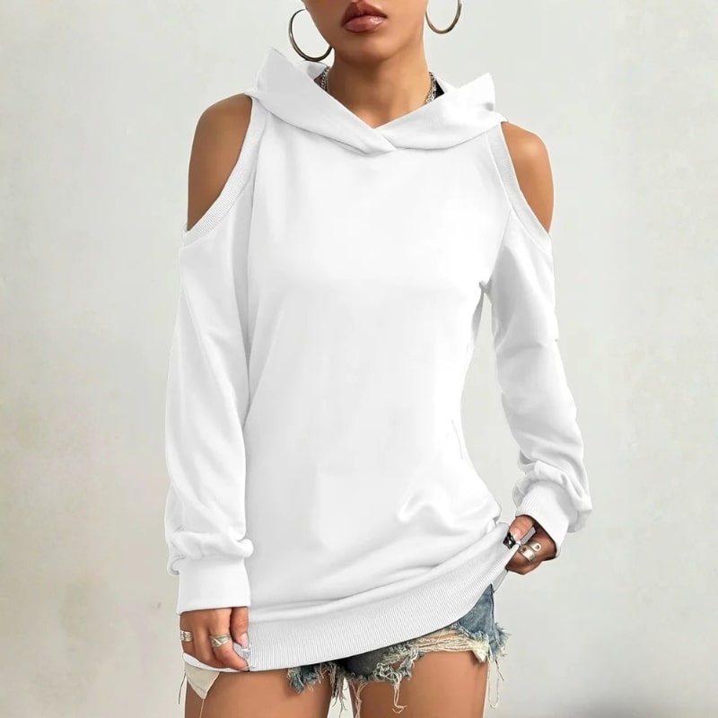 Maristella Women’s Cut-Out Hoodie – Soft Knit Sweater