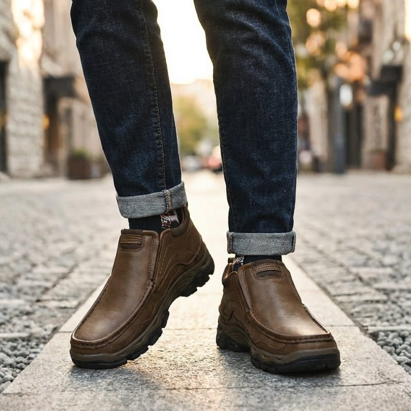 Anthony Men’s Leather Shoes – Rugged Slip-On Shoes