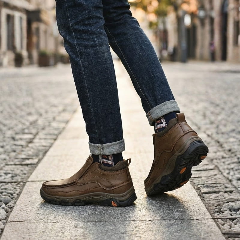 Anthony Men’s Leather Shoes – Rugged Slip-On Shoes