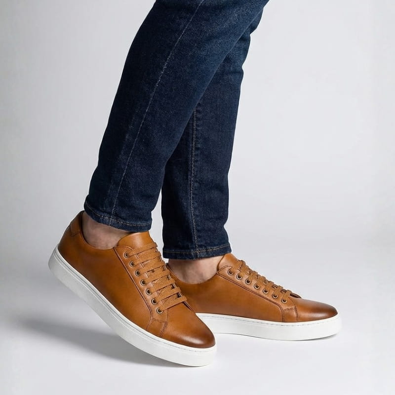 Lorenzo Men’s Leather Sneakers – Premium Comfort & Durable Grip