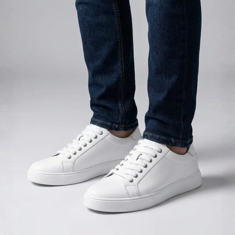 Lorenzo Men’s Leather Sneakers – Premium Comfort & Durable Grip