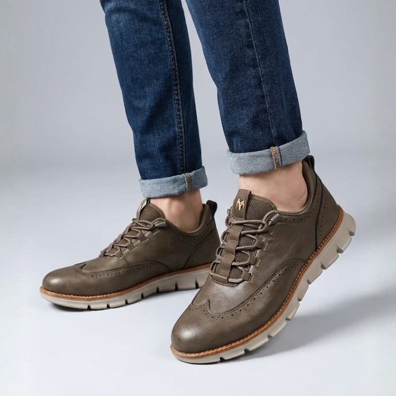 Rhett Men’s Leather Sneakers – Lightweight Genuine Leather Shoes