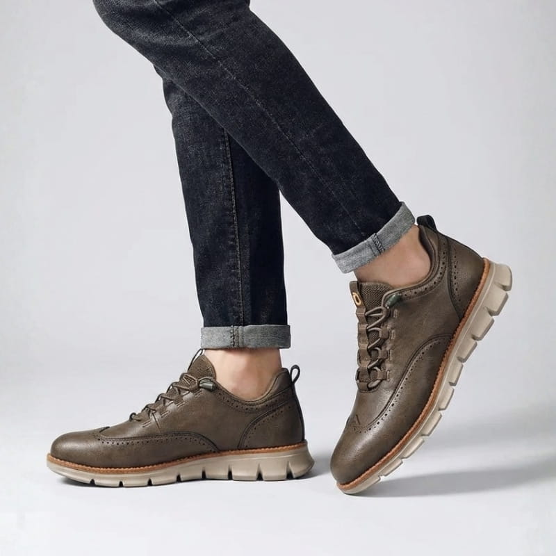 Rhett Men’s Leather Sneakers – Lightweight Genuine Leather Shoes