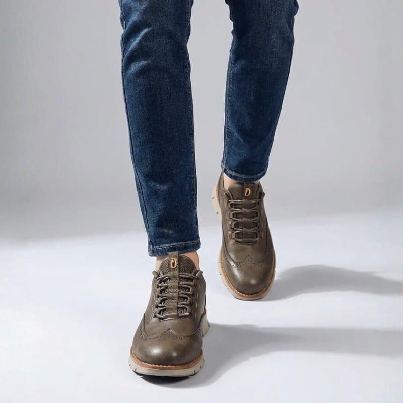 Rhett Men’s Leather Sneakers – Lightweight Genuine Leather Shoes