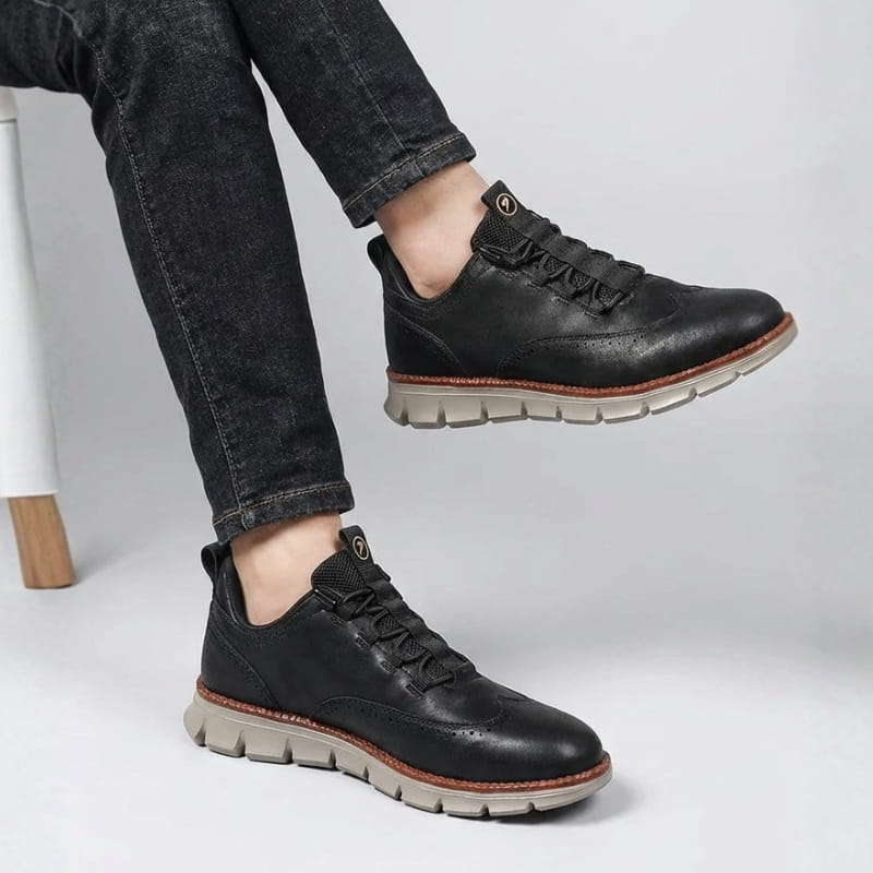 Rhett Men’s Leather Sneakers – Lightweight Genuine Leather Shoes