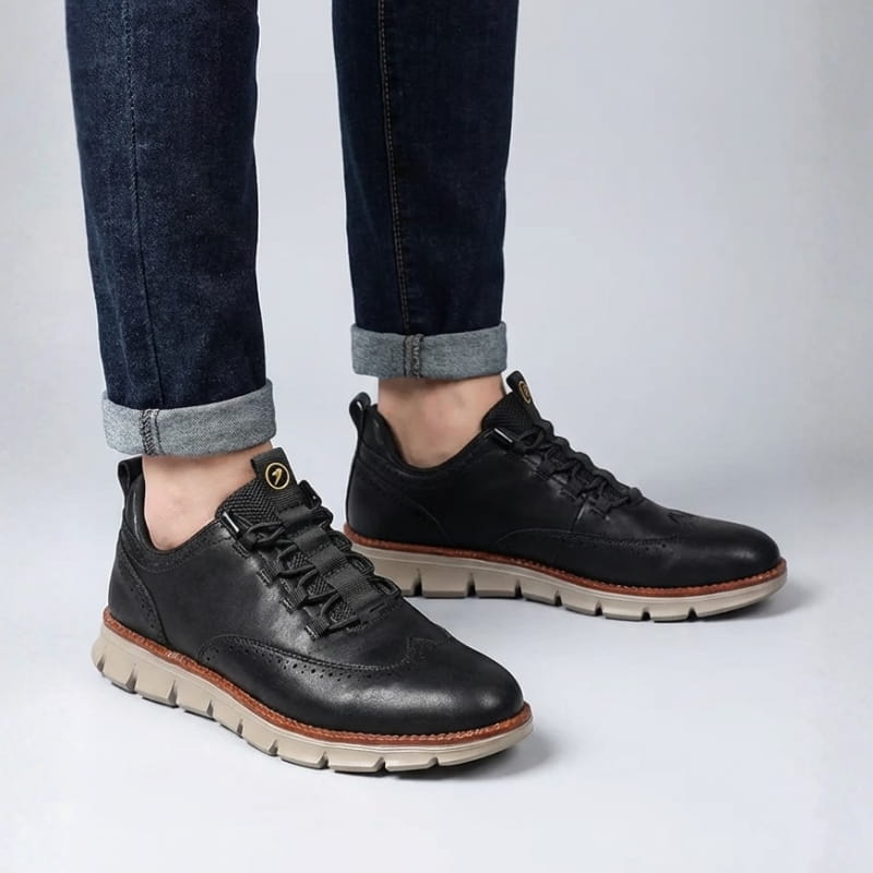 Rhett Men’s Leather Sneakers – Lightweight Genuine Leather Shoes