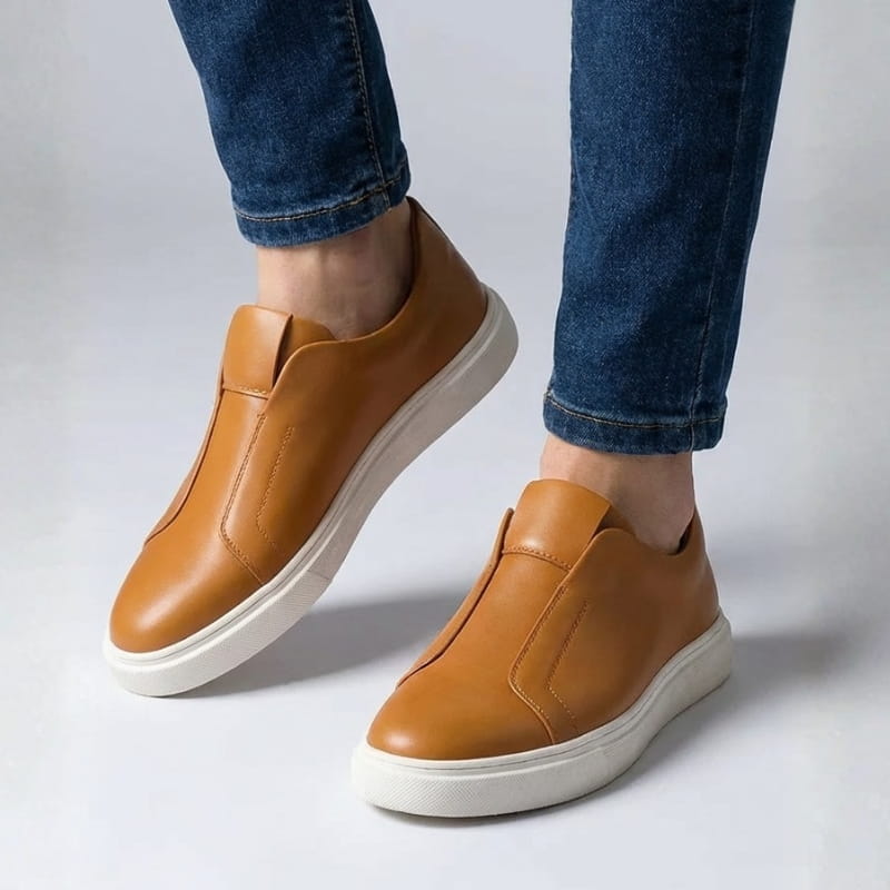 Miro Men’s Casual Shoes – Leather Slip-On Sneakers