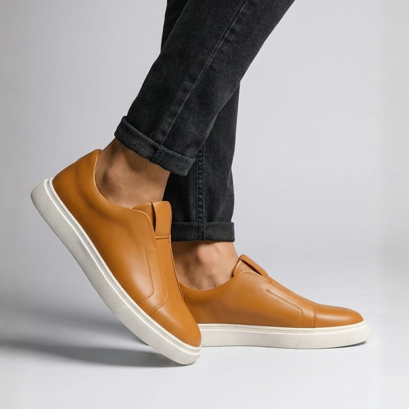 Miro Men’s Casual Shoes – Leather Slip-On Sneakers