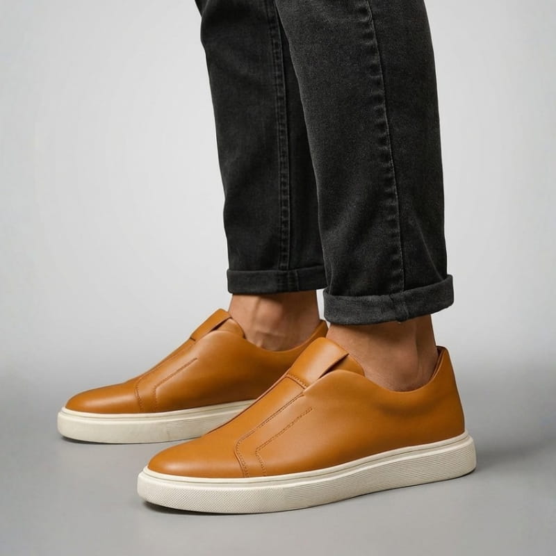Miro Men’s Casual Shoes – Leather Slip-On Sneakers