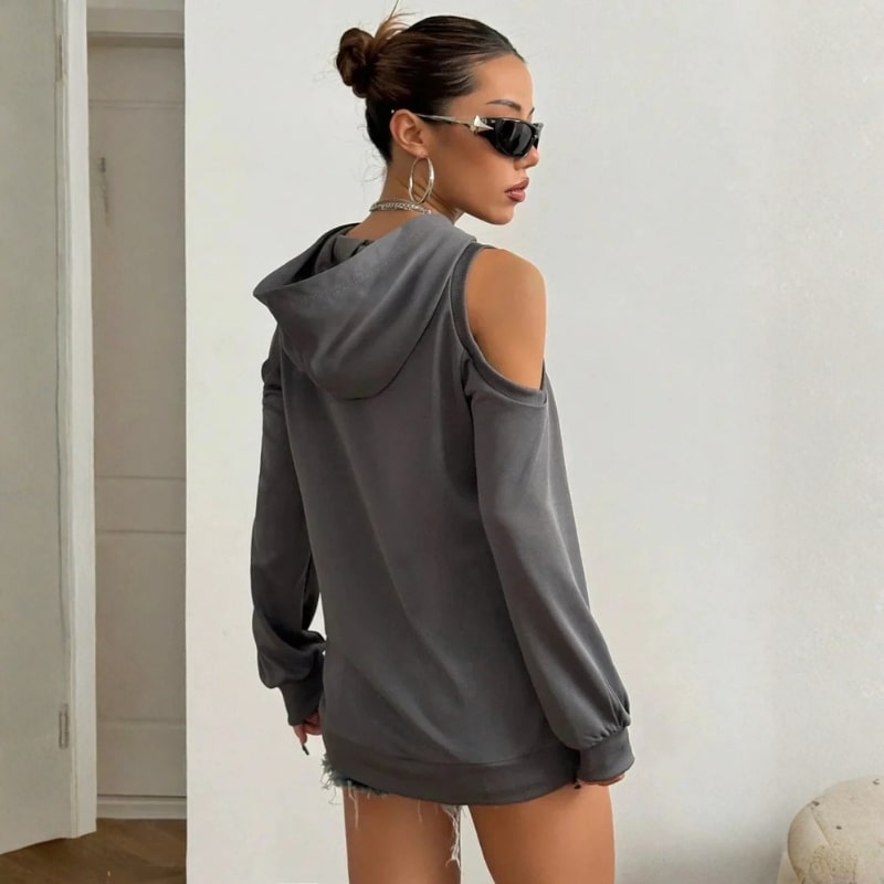 Maristella Women’s Cut-Out Hoodie – Soft Knit Sweater