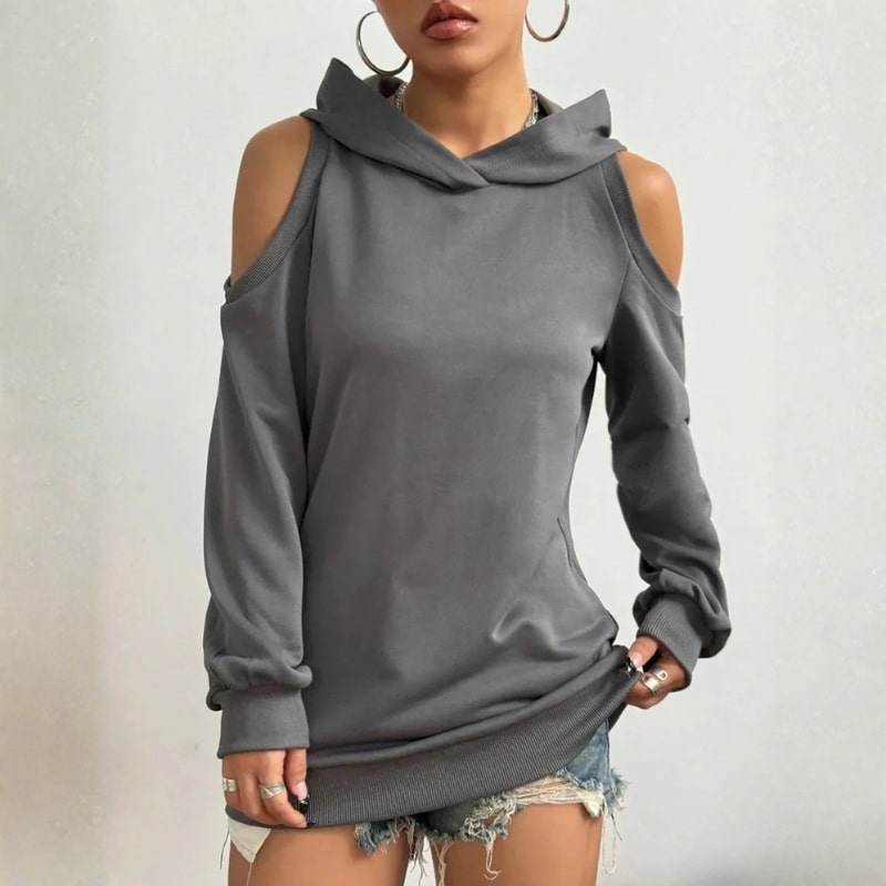 Maristella Women’s Cut-Out Hoodie – Soft Knit Sweater