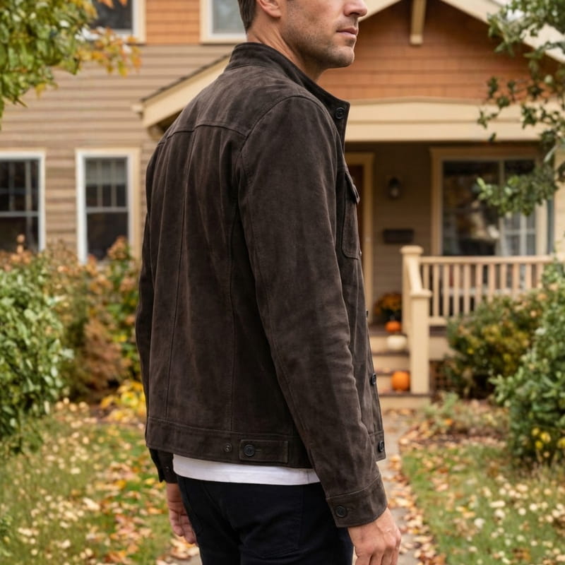 Griffin Men’s Suede Jacket – Structured Lightweight Jacket
