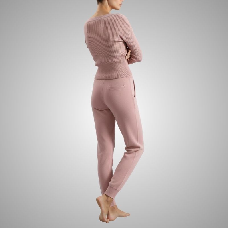 Sherina Women's Loungewear Set – Cotton-Blend Sweater Co-Ord with Tapered Joggers