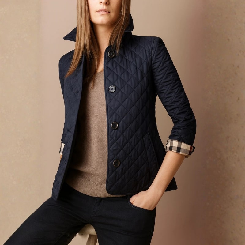 Celeste Women’s Quilted Coat – Button-Up Winter Jacket