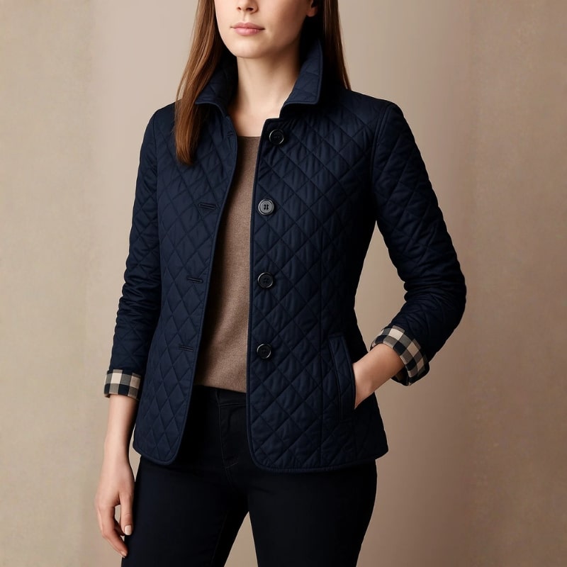 Celeste Women’s Quilted Coat – Button-Up Winter Jacket