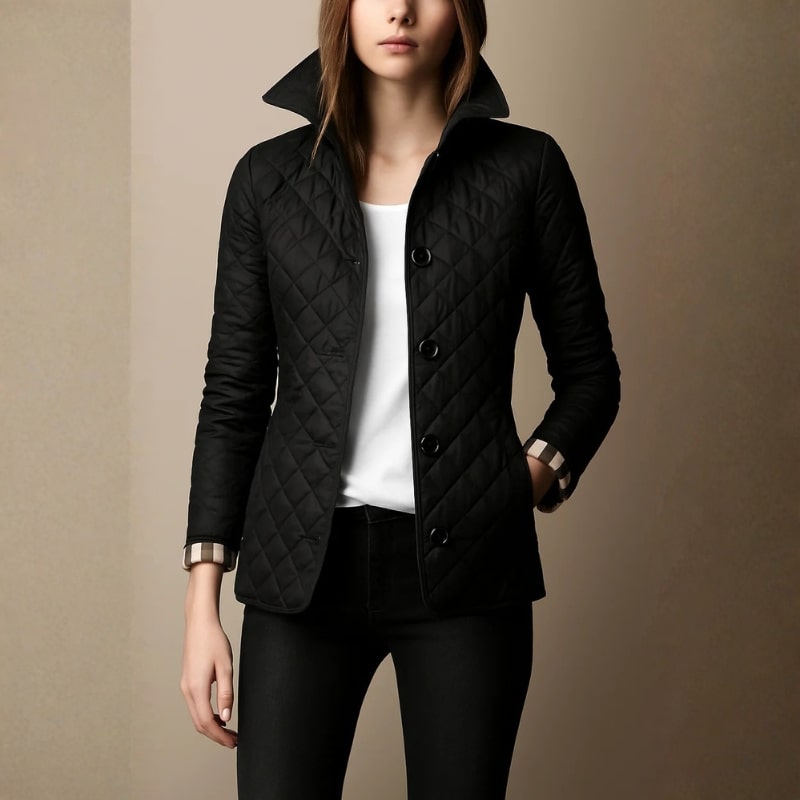 Celeste Women’s Quilted Coat – Button-Up Winter Jacket