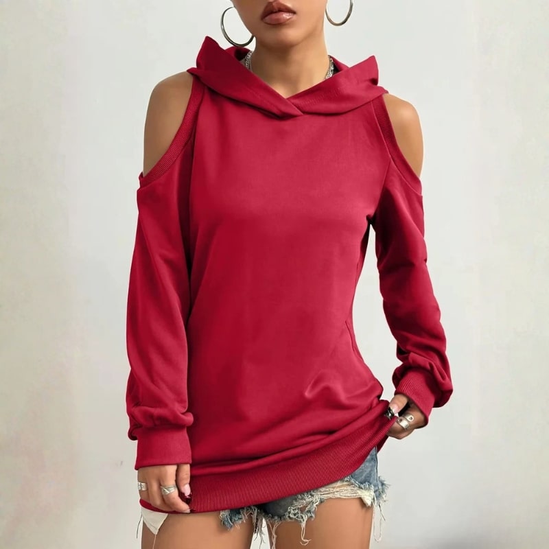 Maristella Women’s Cut-Out Hoodie – Soft Knit Sweater