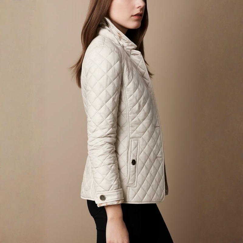 Celeste Women’s Quilted Coat – Button-Up Winter Jacket