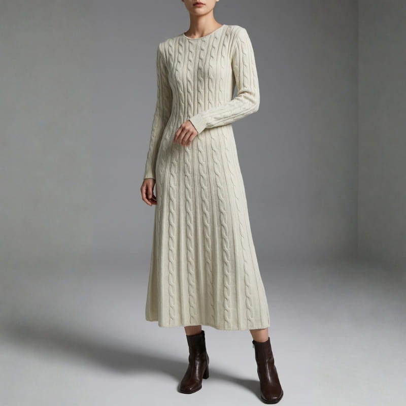 Katarina Cable Knit Sweater Dress – Cozy Everyday Knit Dress
