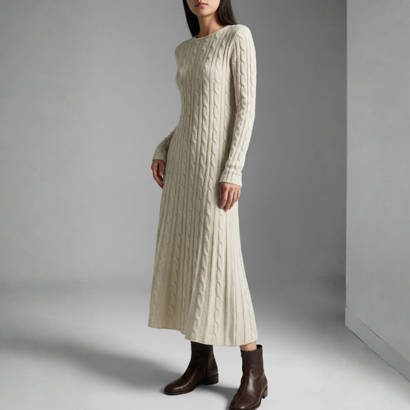 Katarina Cable Knit Sweater Dress – Cozy Everyday Knit Dress