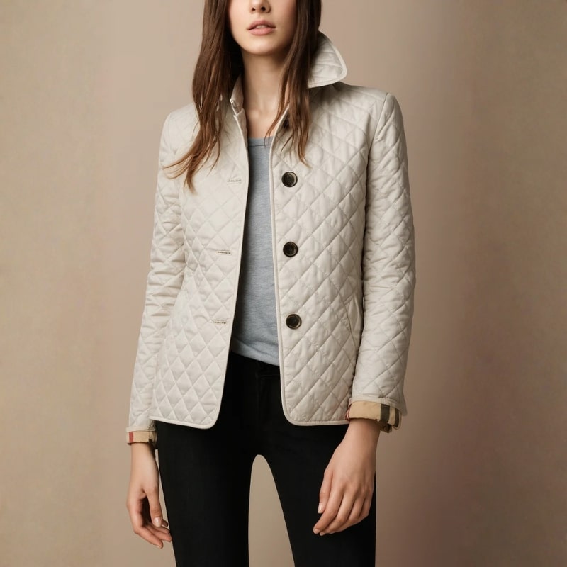 Celeste Women’s Quilted Coat – Button-Up Winter Jacket