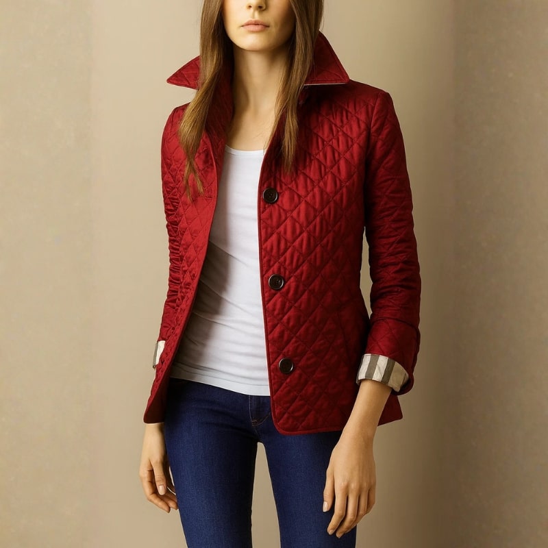 Celeste Women’s Quilted Coat – Button-Up Winter Jacket