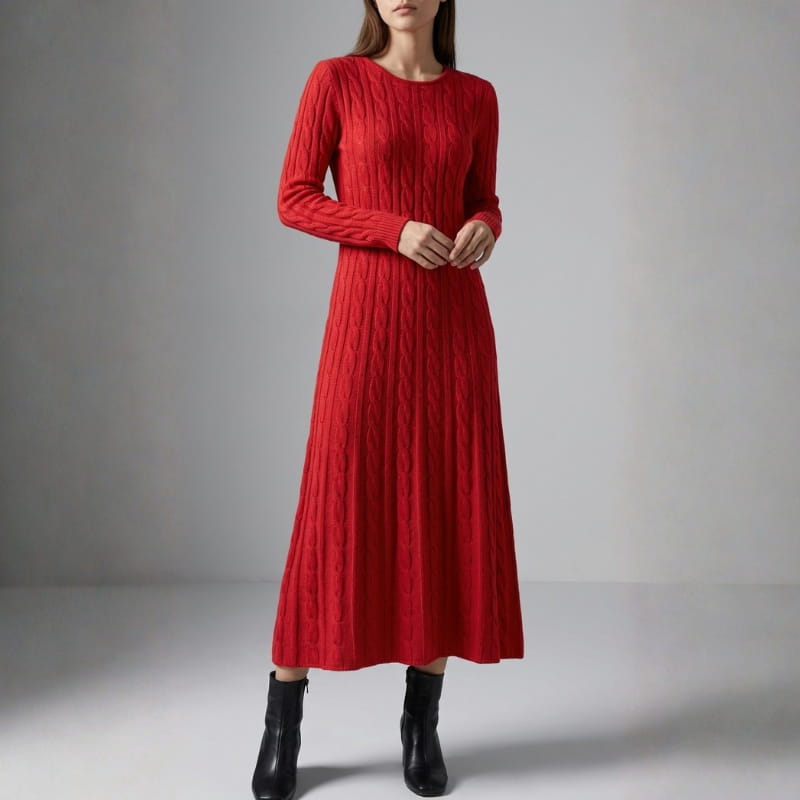Katarina Cable Knit Sweater Dress – Cozy Everyday Knit Dress
