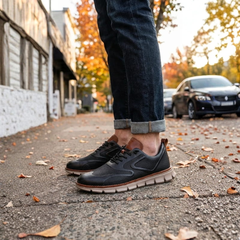 Carter Men’s Leather Sneakers – No-Tie Leather Shoes