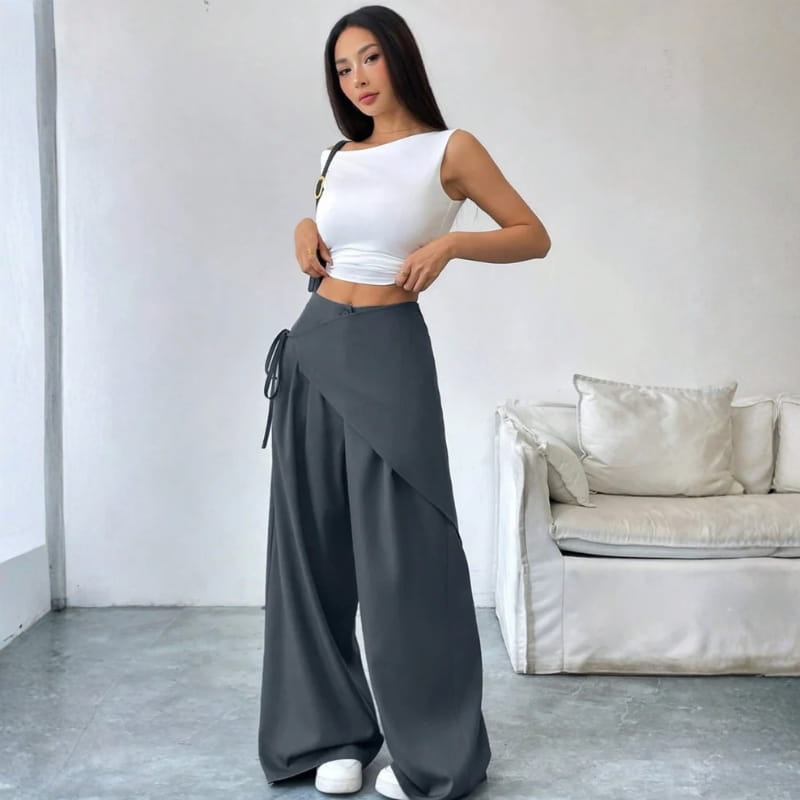 Natalia Women’s Wrap-Front Wide-Leg Pants