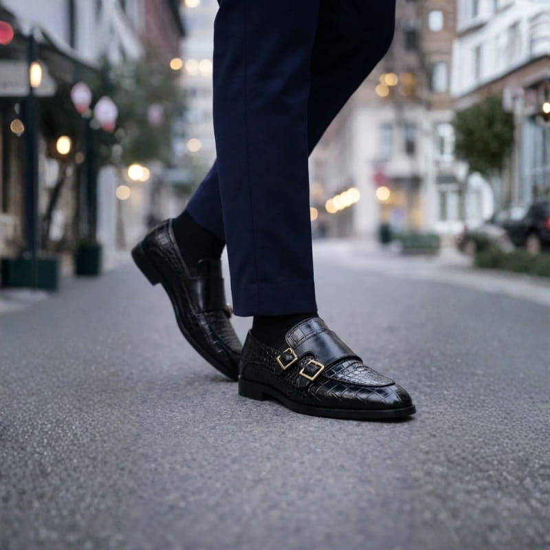 Sebastian Men’s Monk Strap Leather Shoes