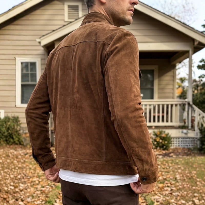 Griffin Men’s Suede Jacket – Structured Lightweight Jacket