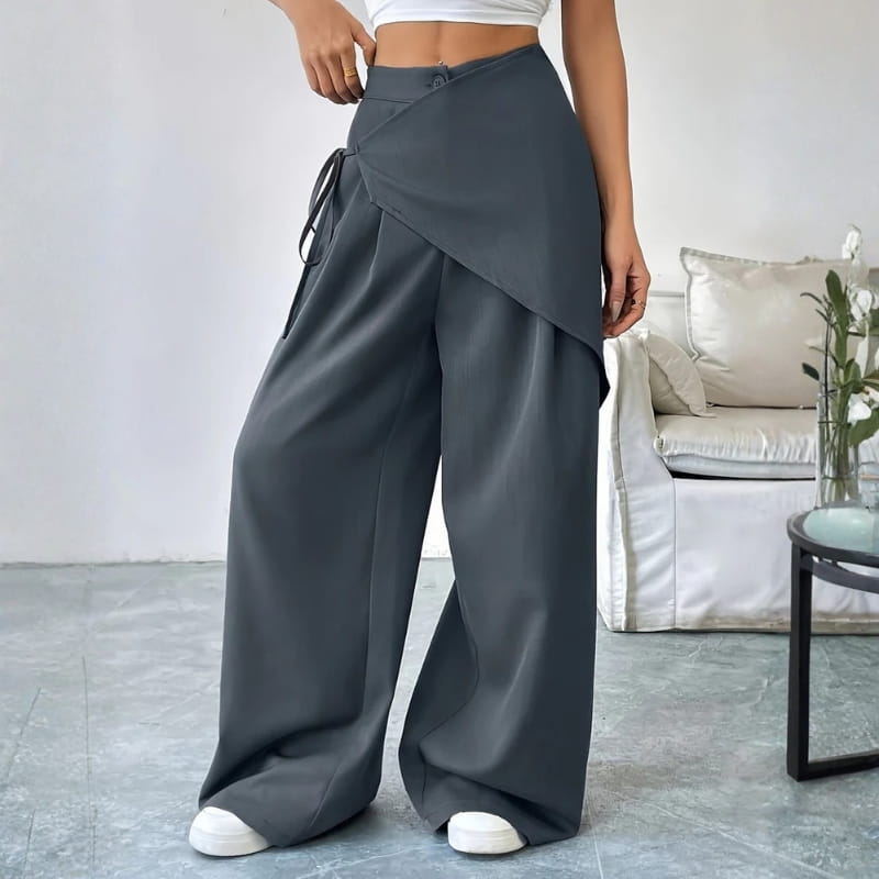 Natalia Women’s Wrap-Front Wide-Leg Pants