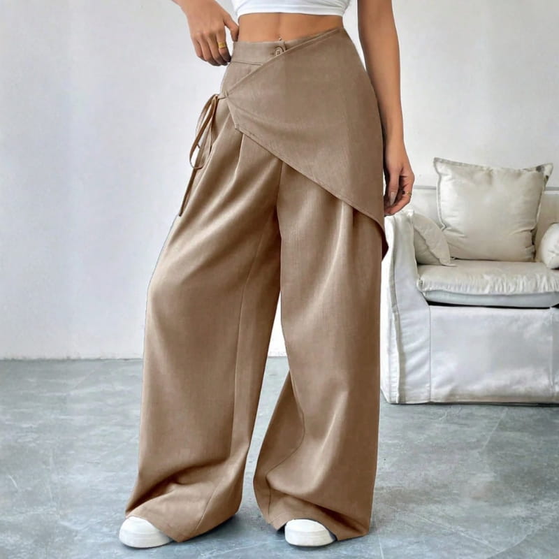 Natalia Women’s Wrap-Front Wide-Leg Pants